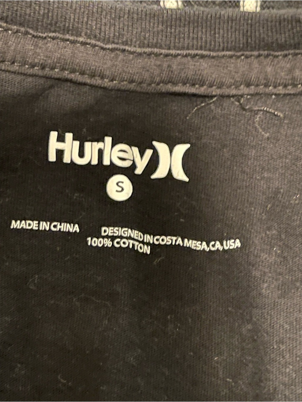 Hurley Black Long Sleeve Tee with White Logo - Picture 3 of 5